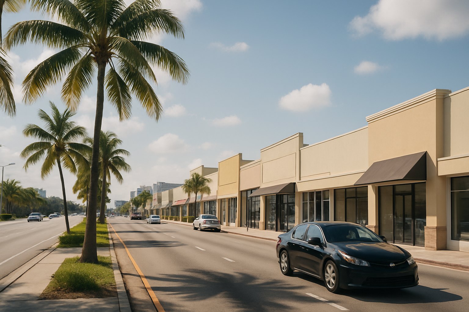 A North Miami Beach, Florida street scene. Reyes Injury Law represents injured people across North Miami Beach and Miami-Dade County.